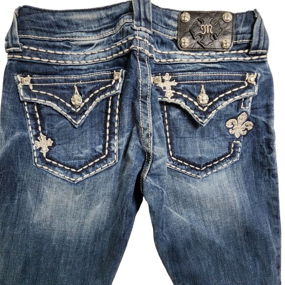 Miss Me Bootcut Jeans JE5369B2X With Embellished Pockets Womens Size 27 - Picture 1 of 11